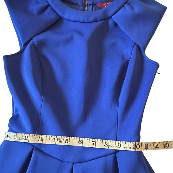 TED BAKER KIPP NEOPRENE ROYAL BLUE SKATER DRESS SIZE 2 - Picture 15 of 16